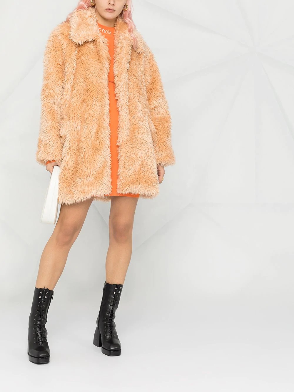 faux shearling coat - 2