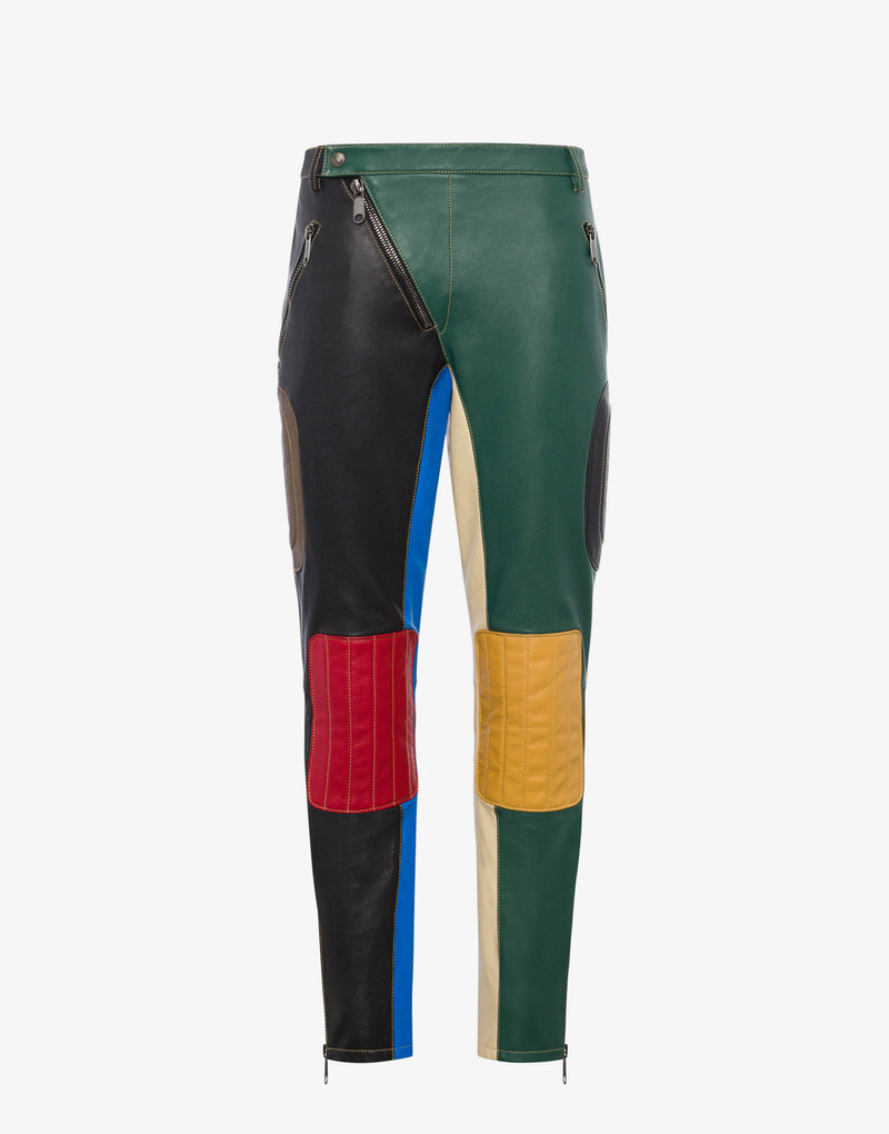 MIXED PATCHWORK NAPPA TROUSERS 1