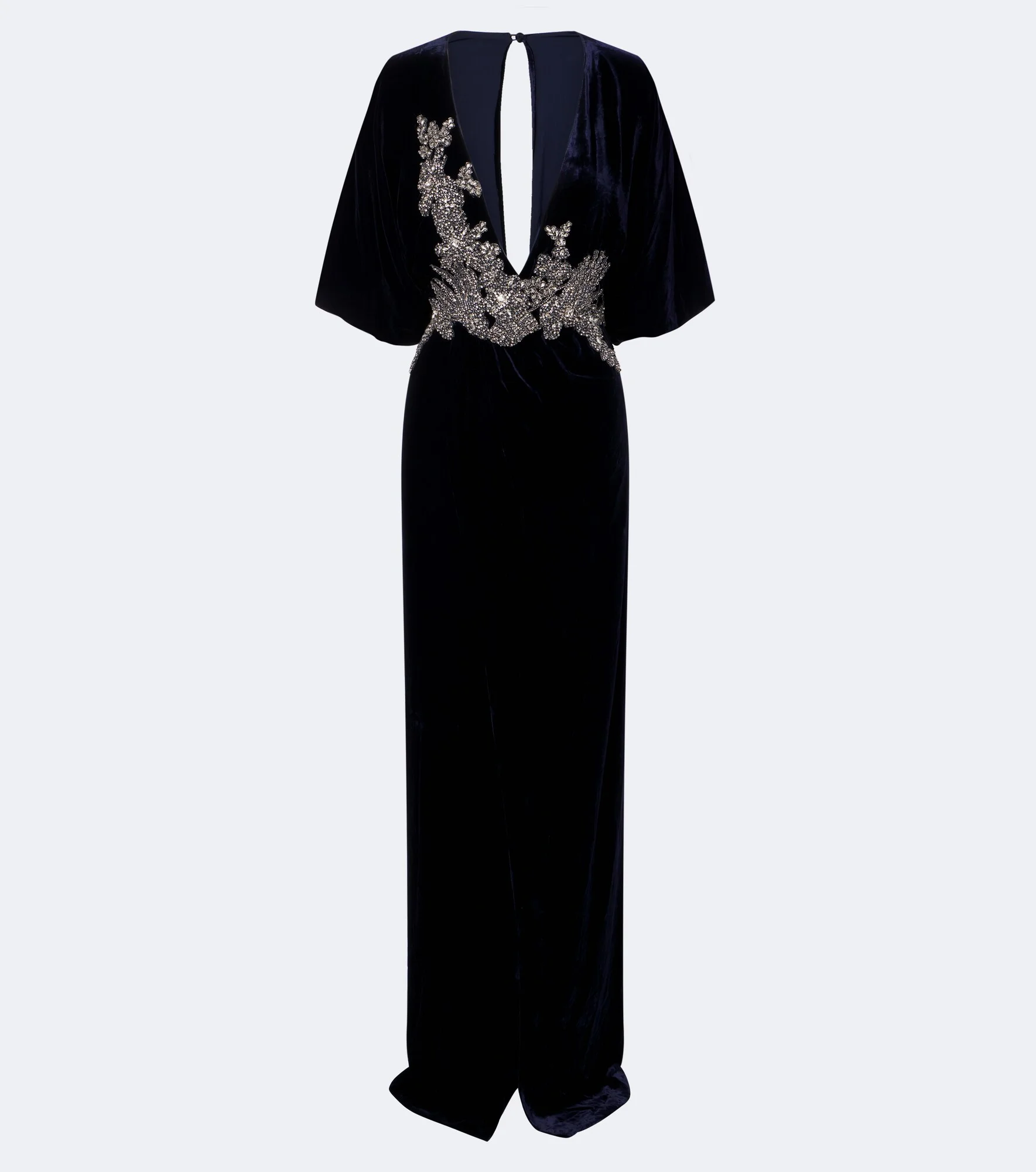 Crystal-embellished velvet gown - 1