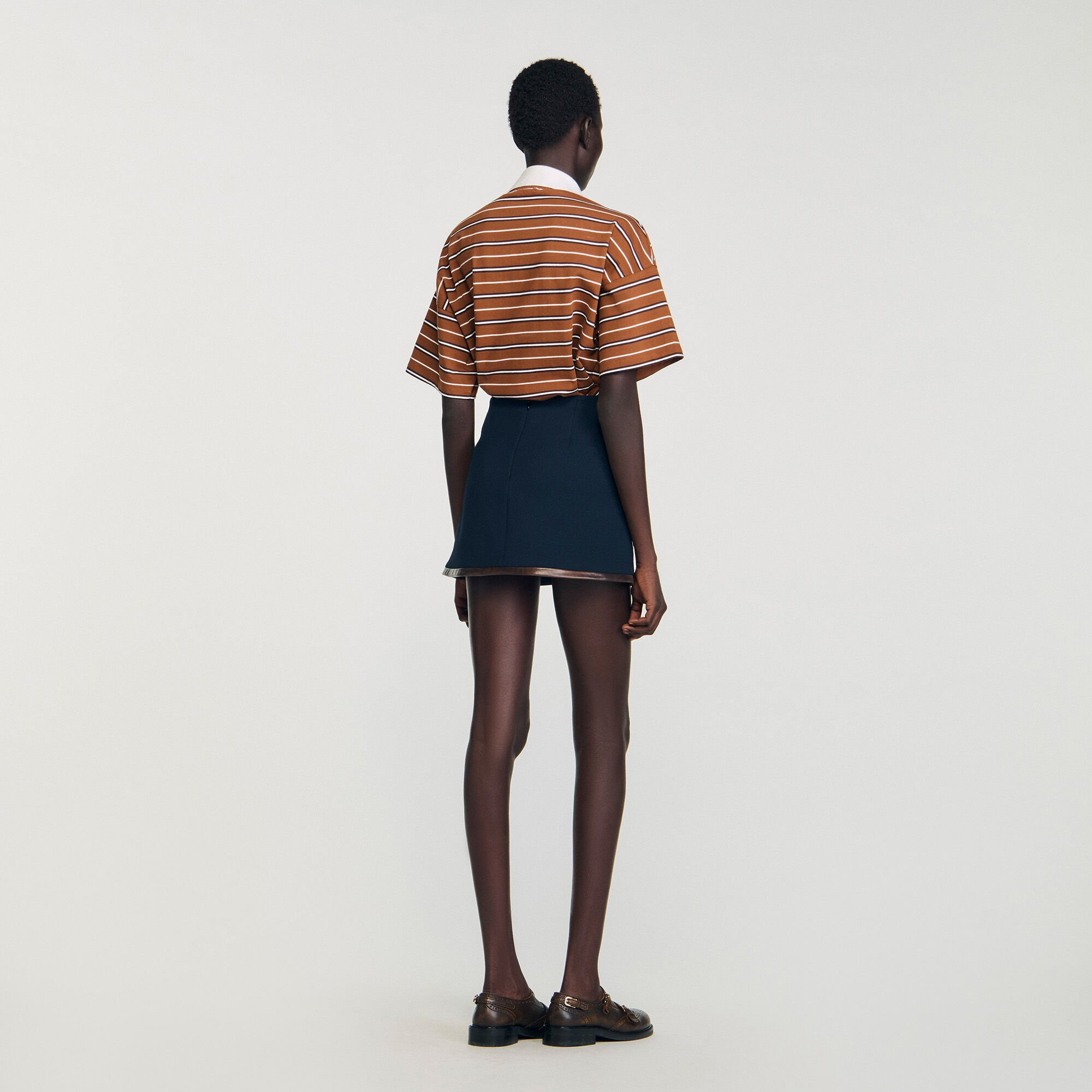 MINI SKIRT WITH LEATHER BANDS - 5