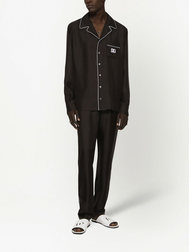 logo-embroidered silk jogging pants 3