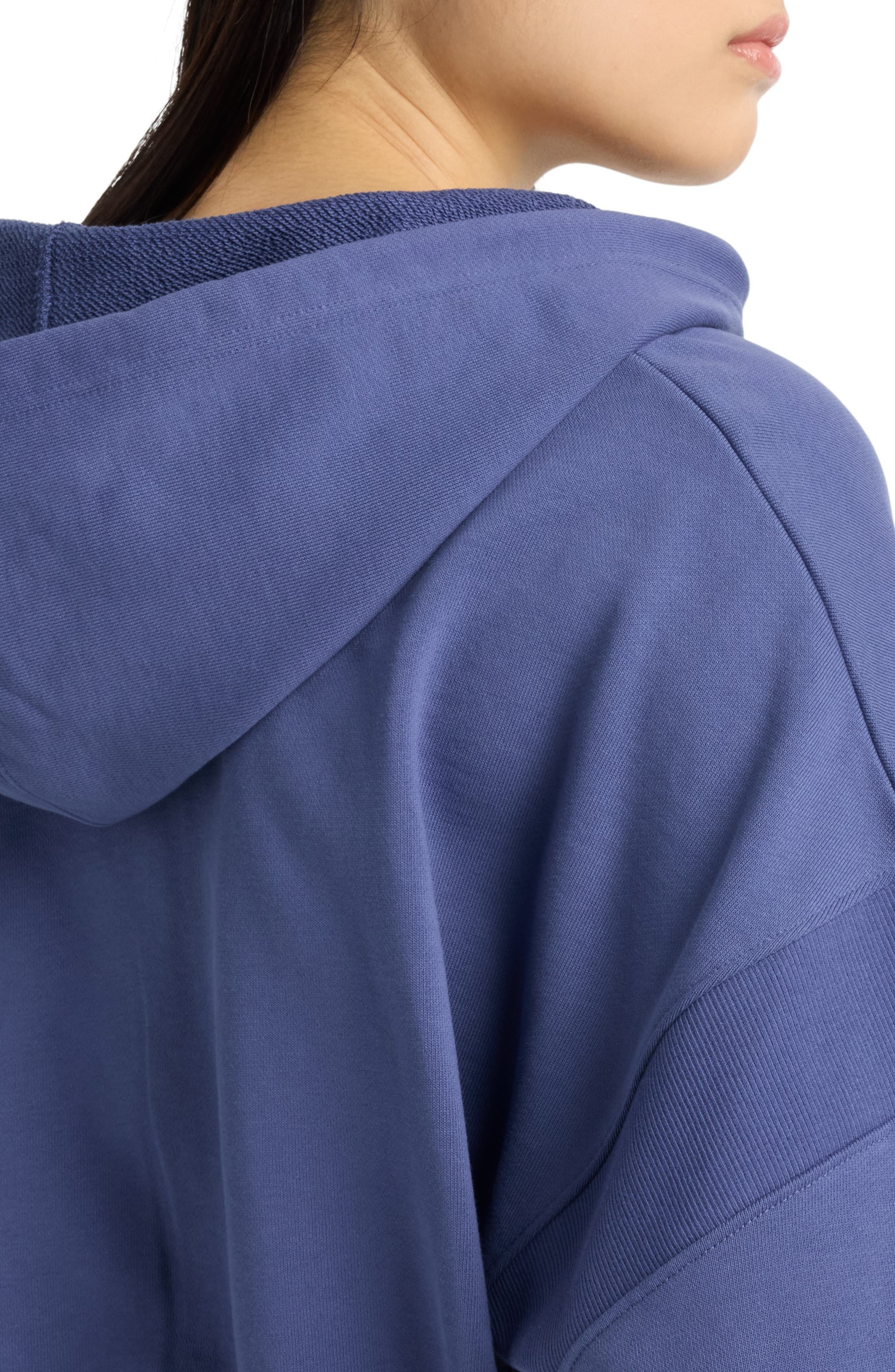New Balance French Terry Crop Zip Hoodie in Dream State at Nordstrom - 7