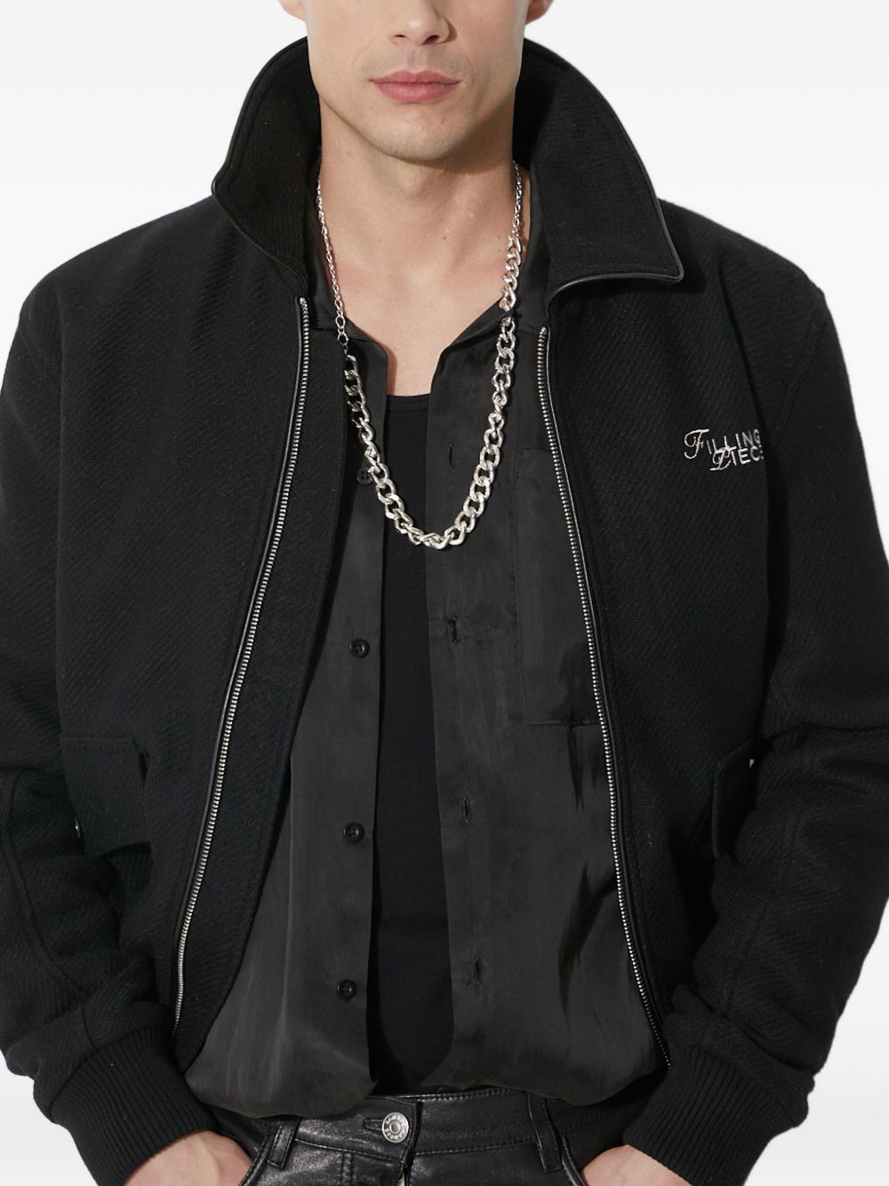 embroidered zip-front jacket - 5