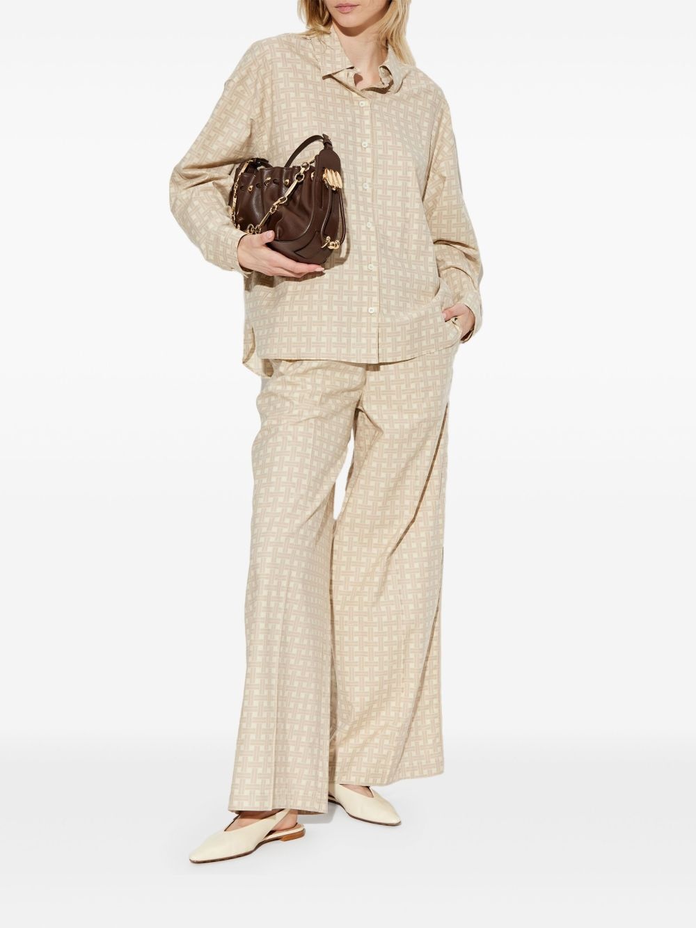 pattern-jacquard trousers - 2