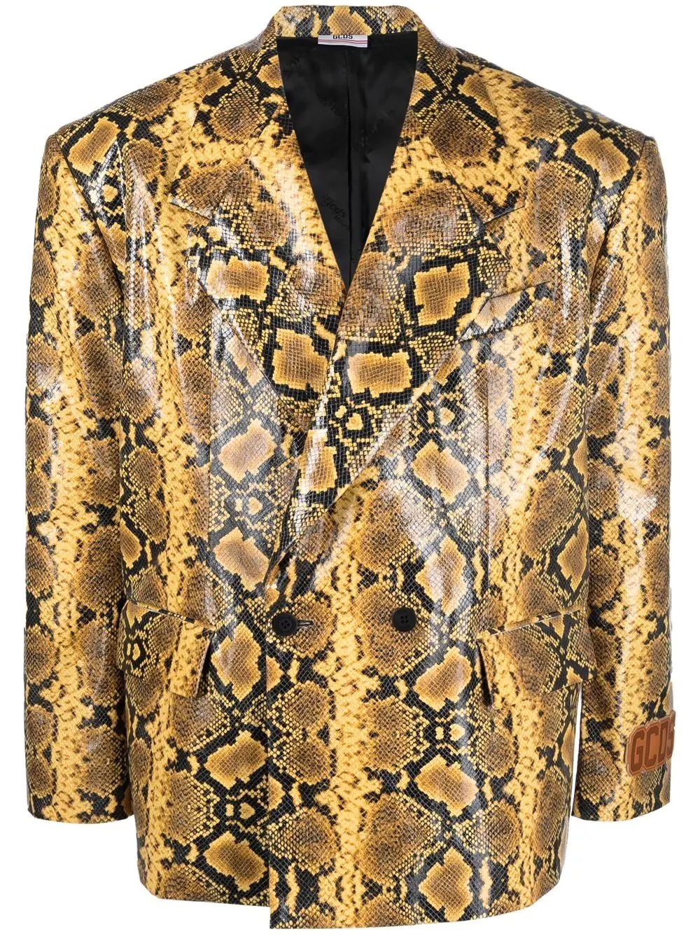 snakeskin-print blazer - 1