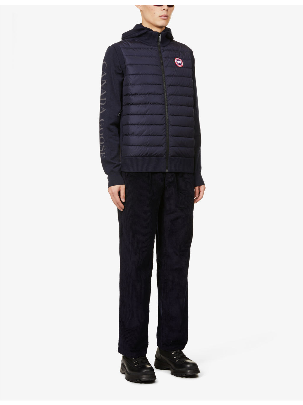 High-neck padded wool and shell-down vest - 2