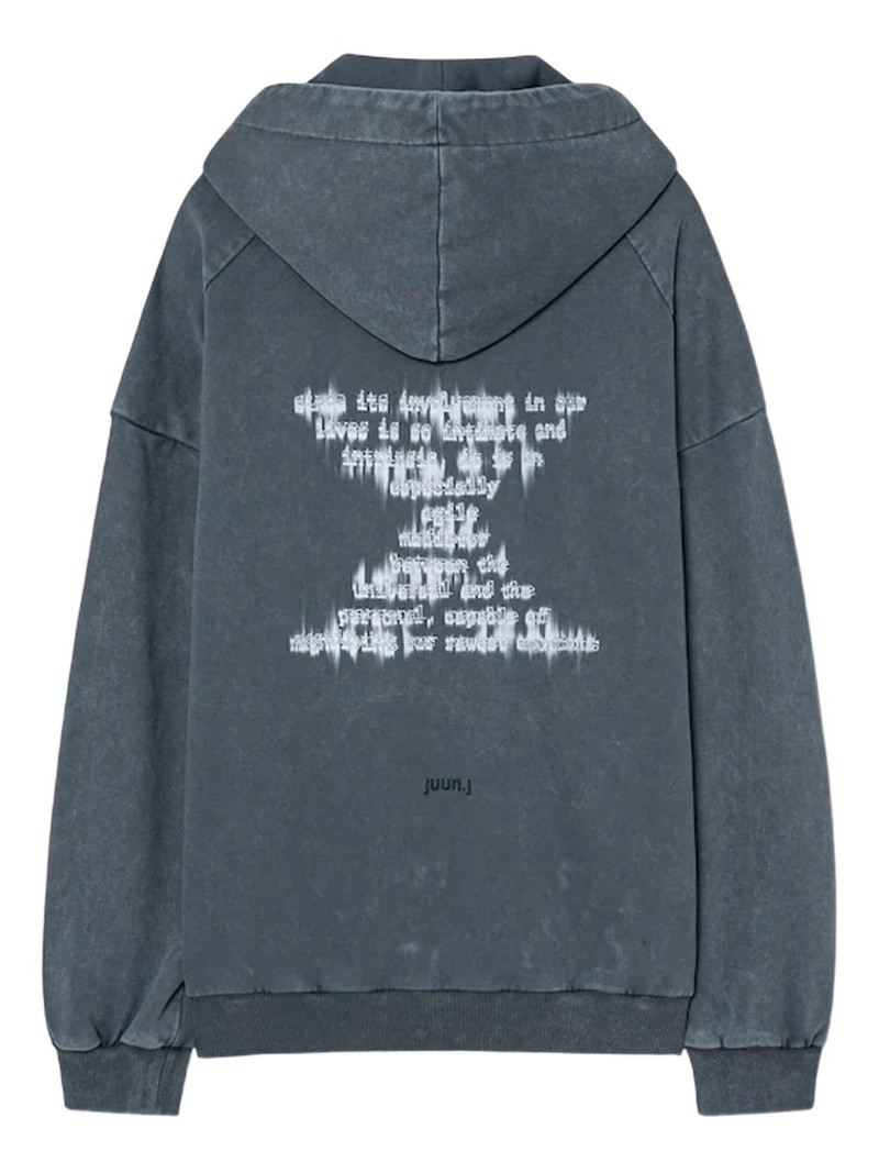 JUUN.J slogan-print hoodie outlook