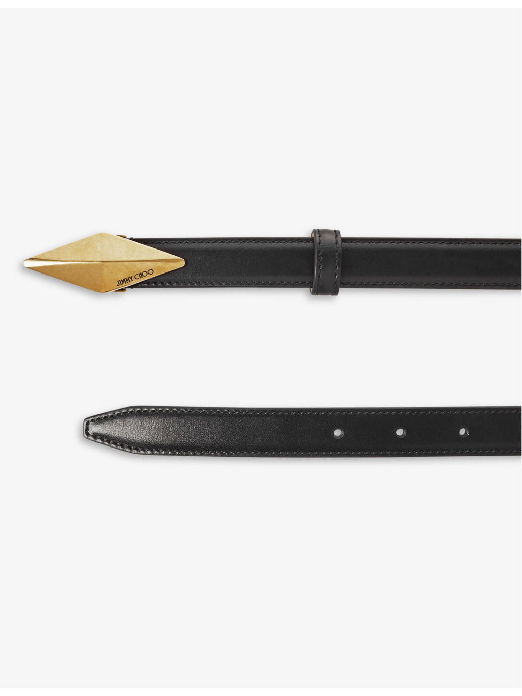Diamond logo-engraved leather belt - 3