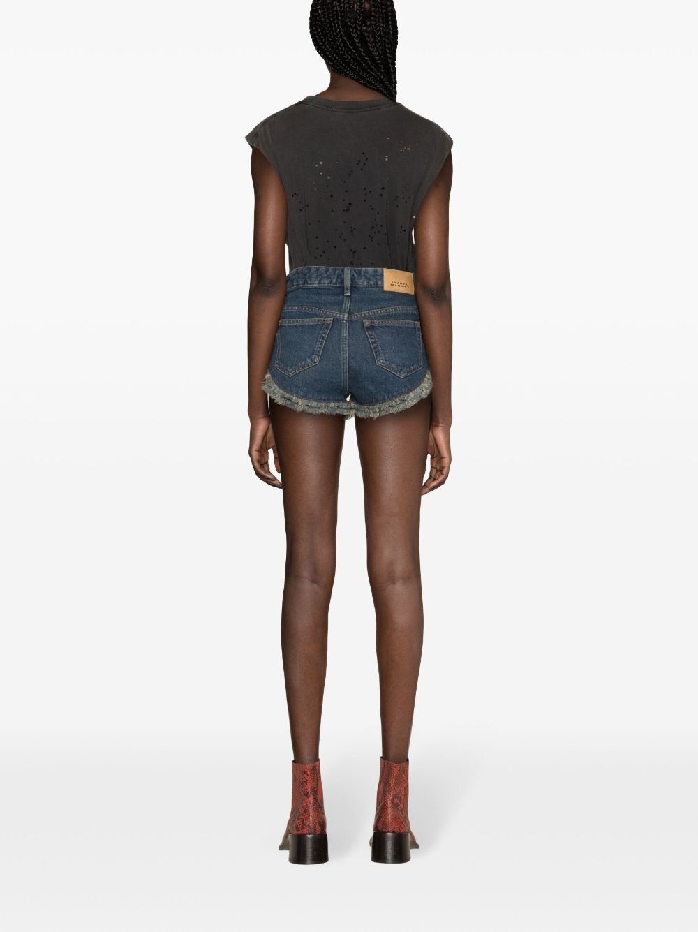 Eneidao frayed denim shorts - 4