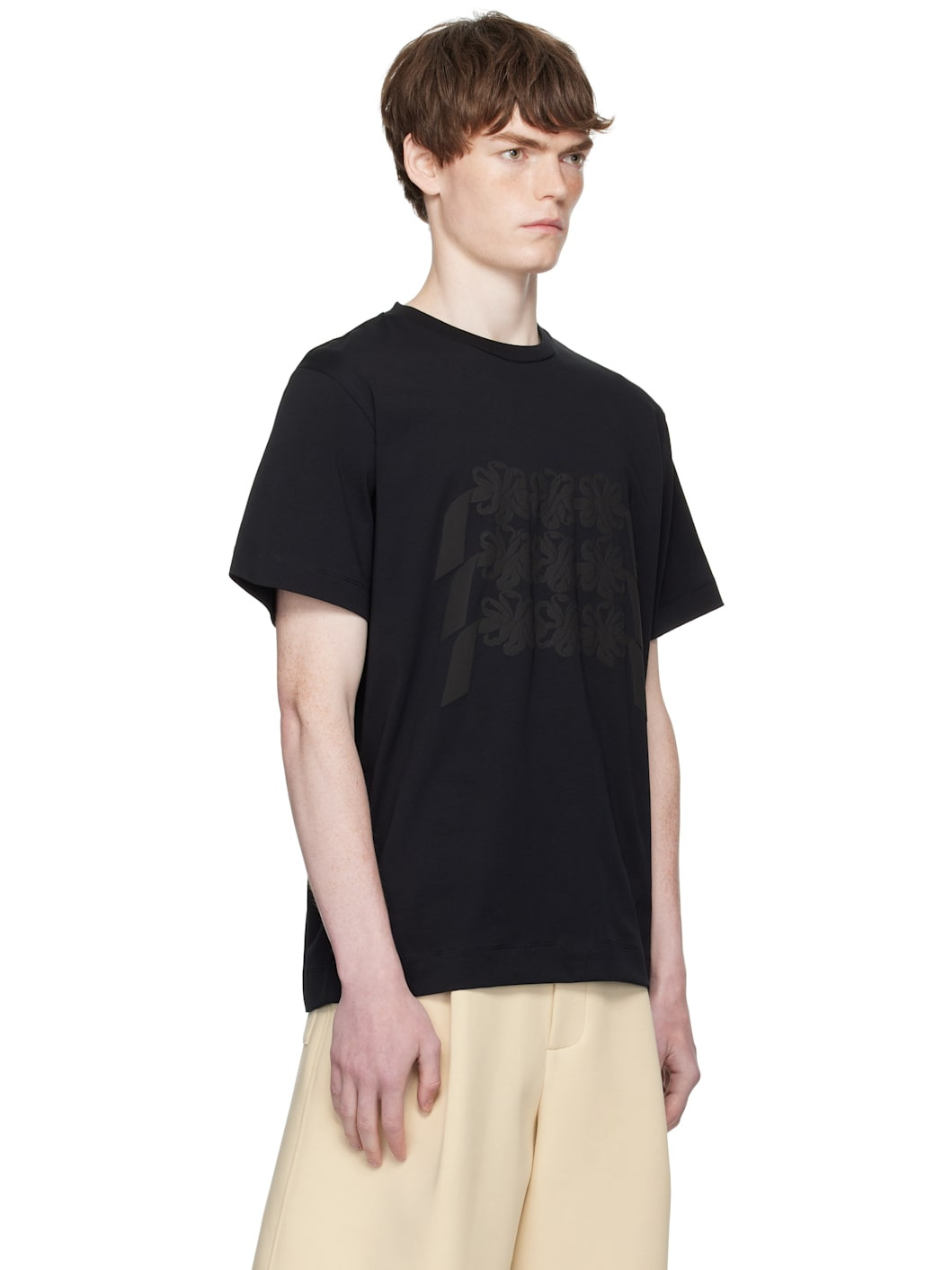 Black Ribbon Daisy Chain Print T-shirt - 2