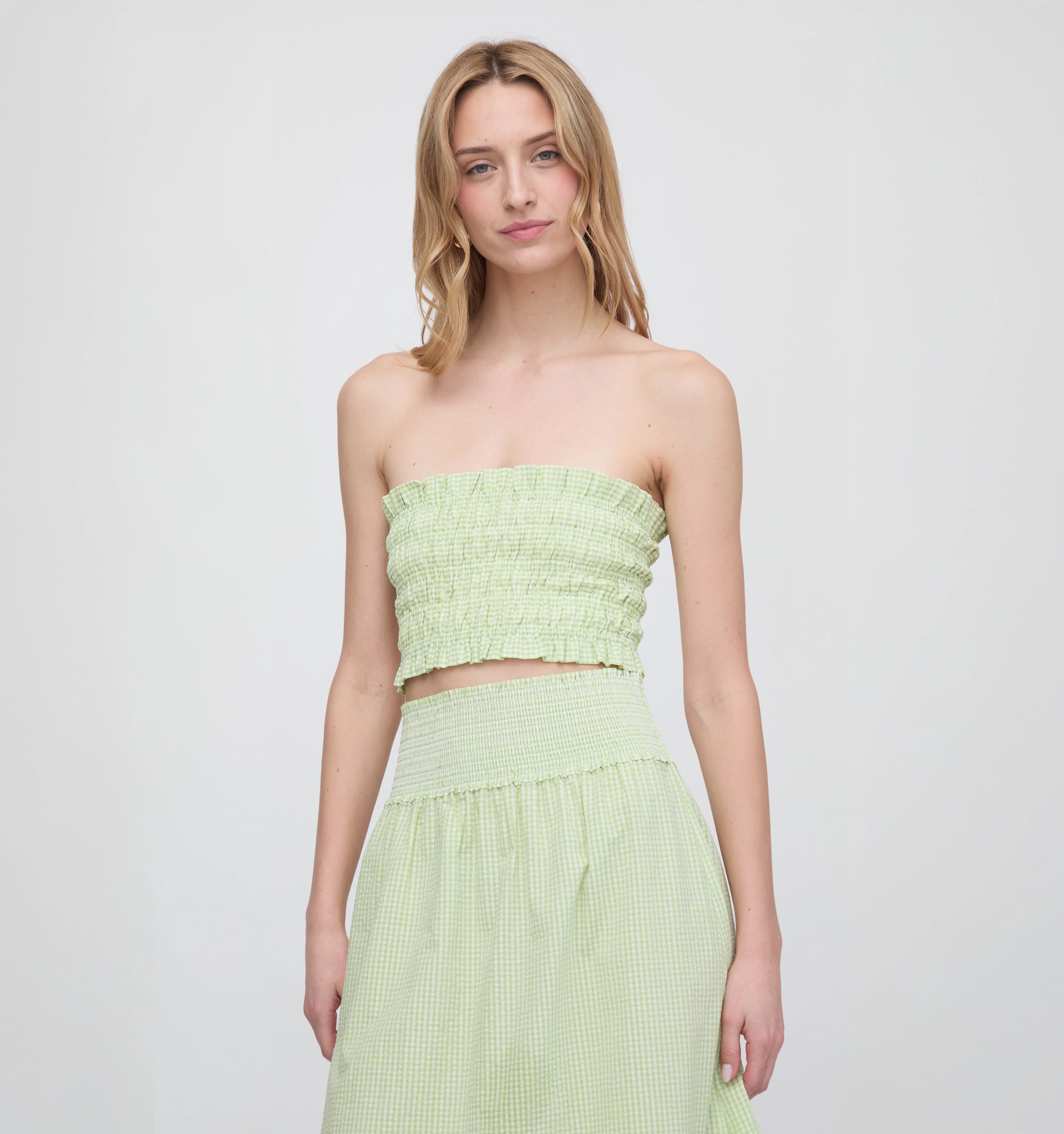 The June Nap Top - Lime Gingham - 1