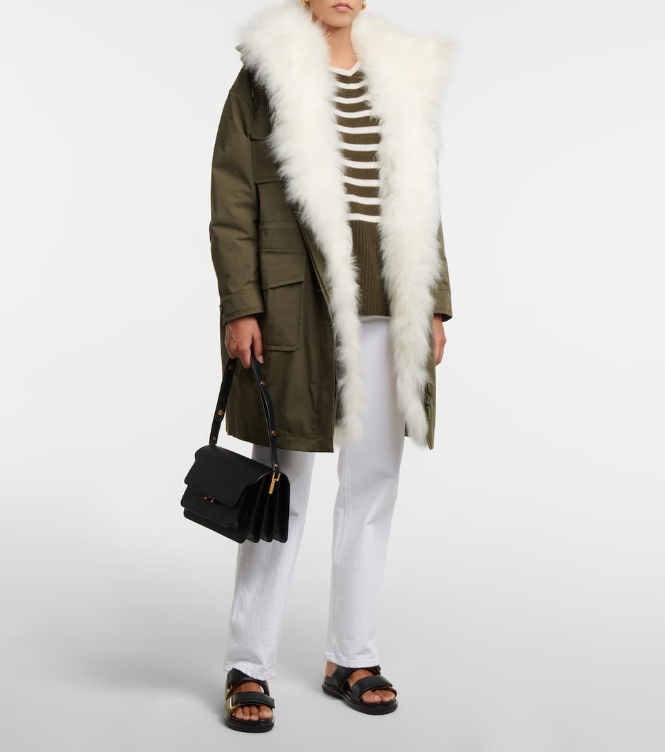 Shearling-trimmed canvas parka - 2