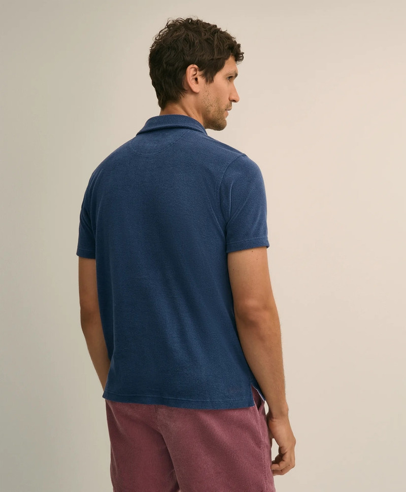 Cotton Blend Terry Cloth Polo Shirt 4