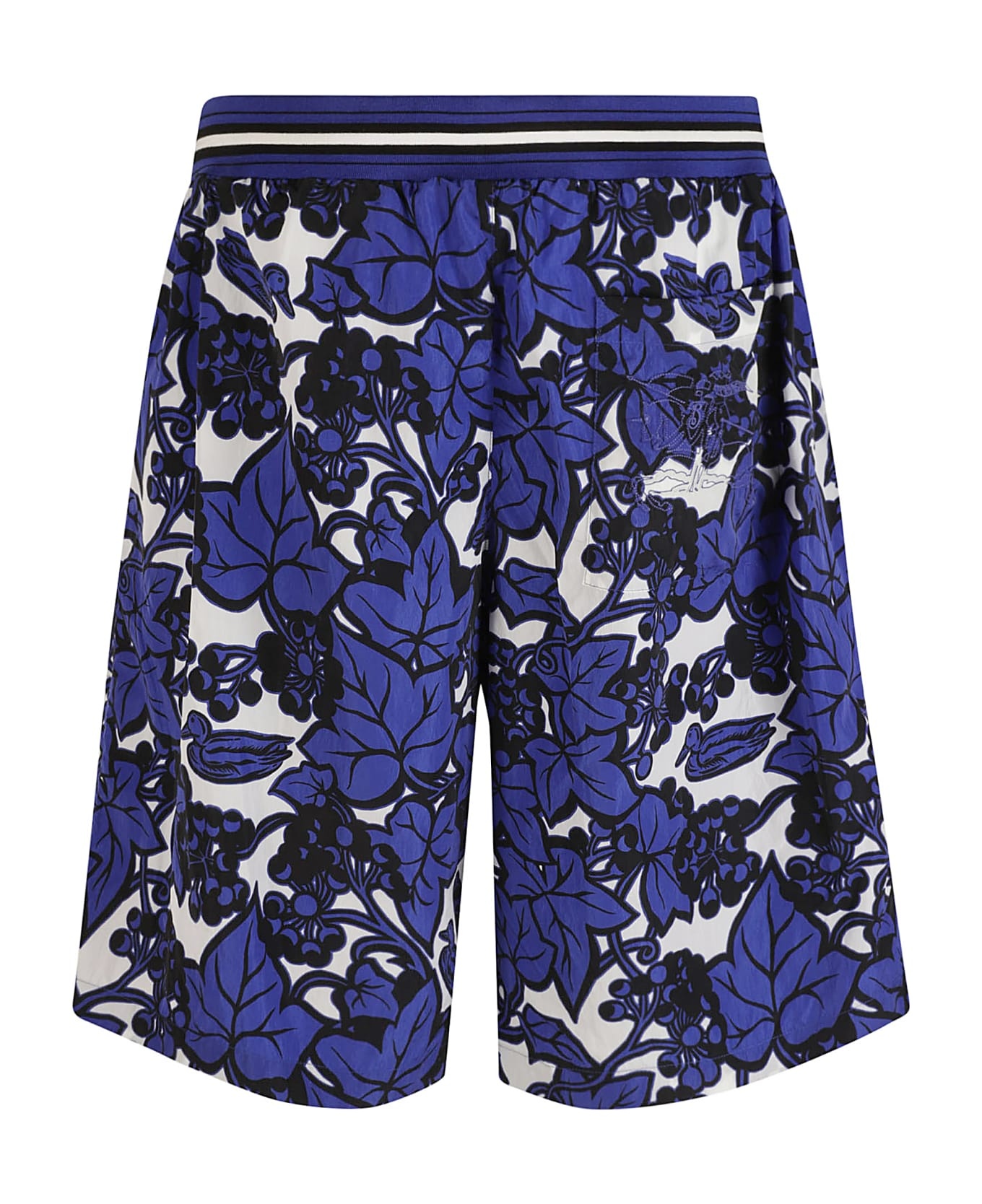 Elastic Stripe Waist Patterned Shorts - 2