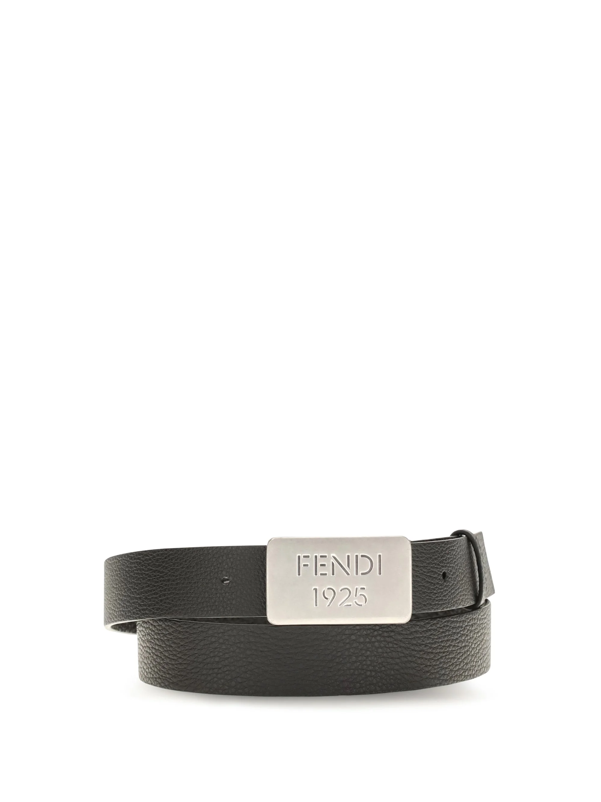 Fendi Cuoio Romano Leather Belt — Black - 1