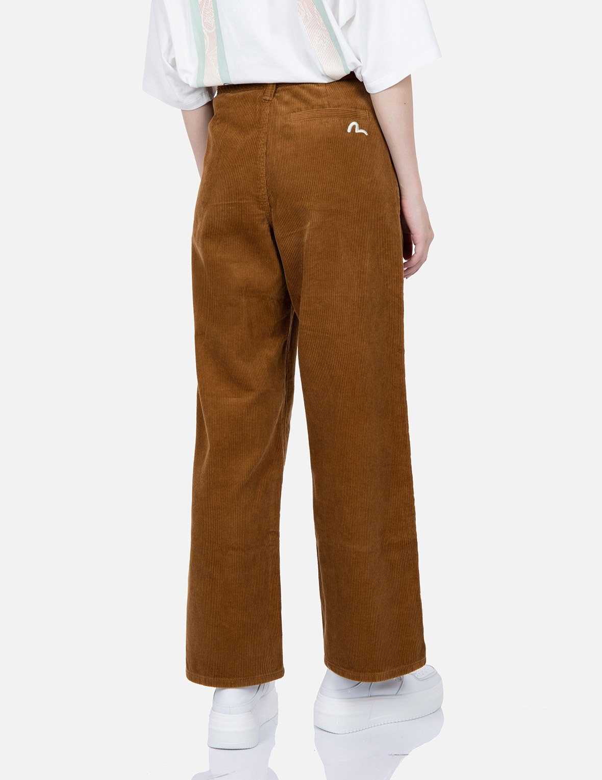 SEAGULL EMBROIDERY STRAIGHT-FIT CORDUROY TROUSERS - 7