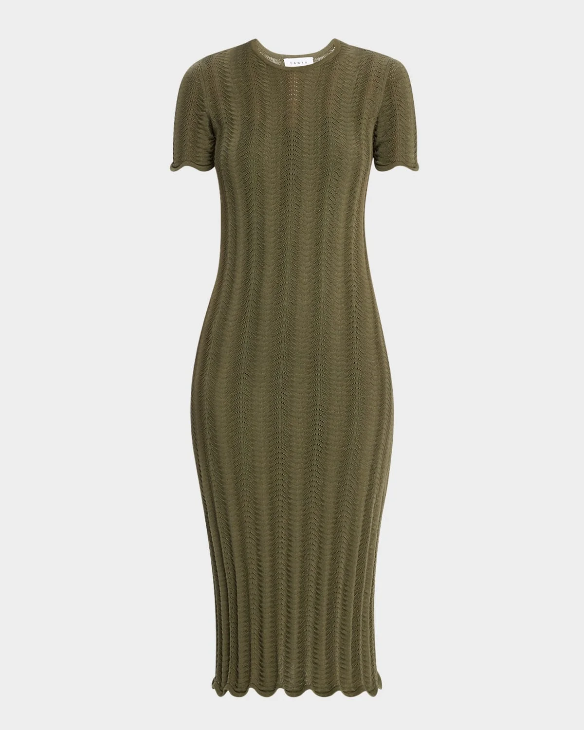 Leighton Short-Sleeve Knit Midi Dress - 1