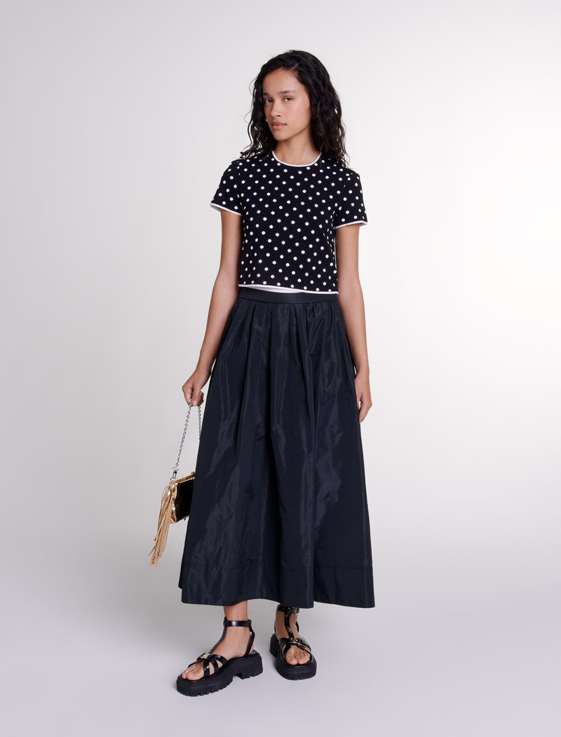 maje Long skirt with contrast waistband outlook