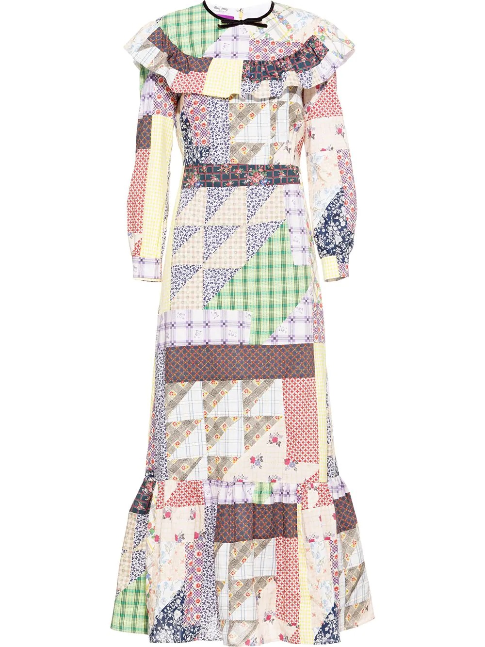 Bertha patchwork long dress - 1