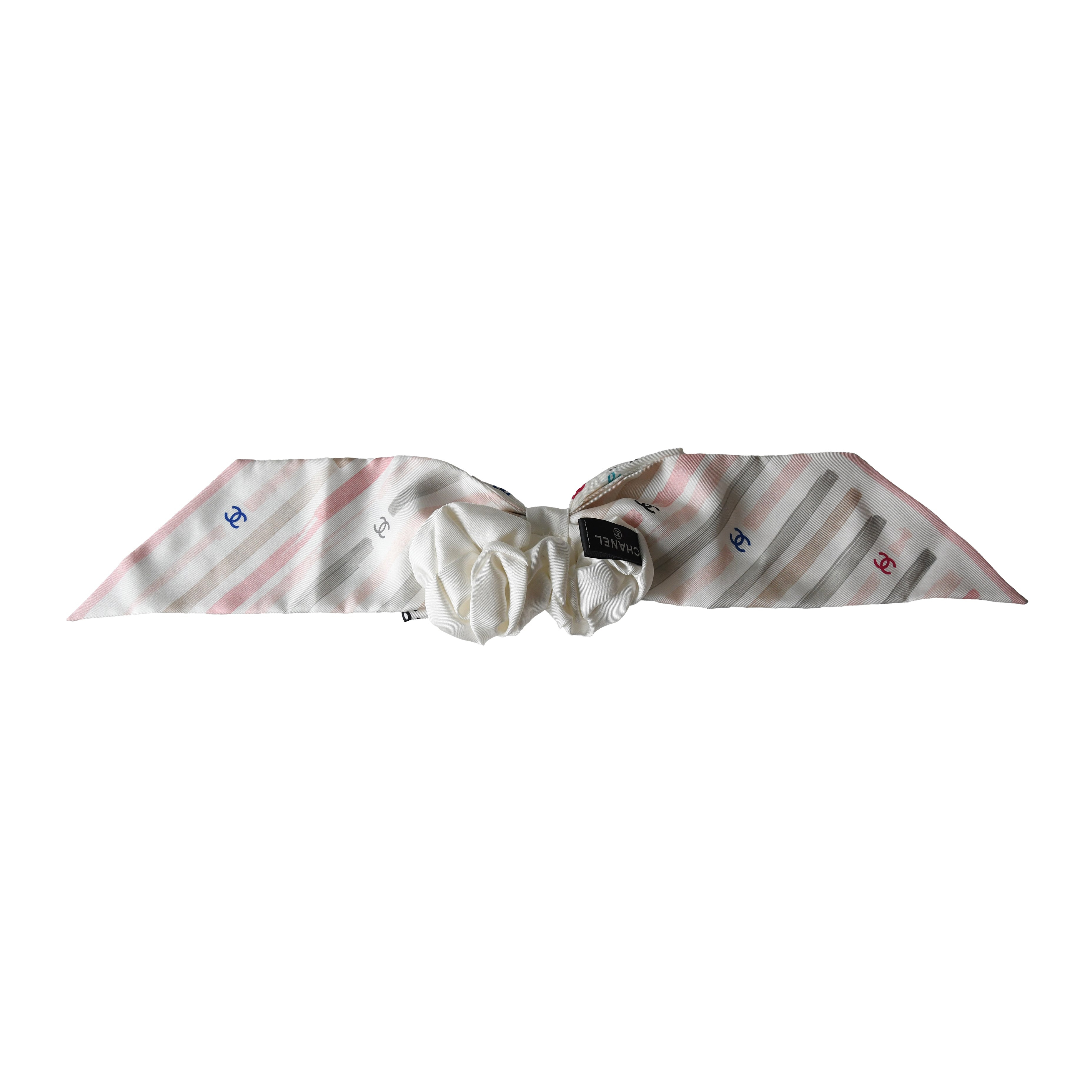 Chanel CC Silk Scrunchie Ivory - 4