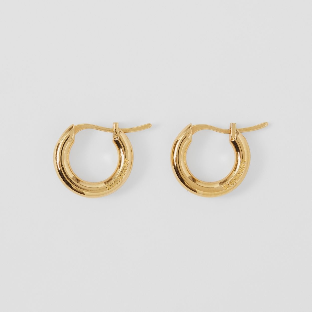 Logo Detail Gold-Plated Hoop Earrings - 1