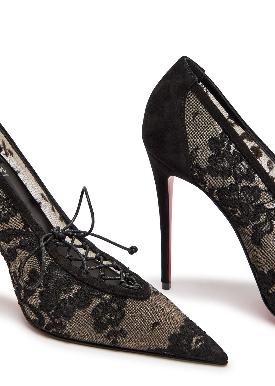 Christian Louboutin KM Lace 100 Suede Pumps - 4