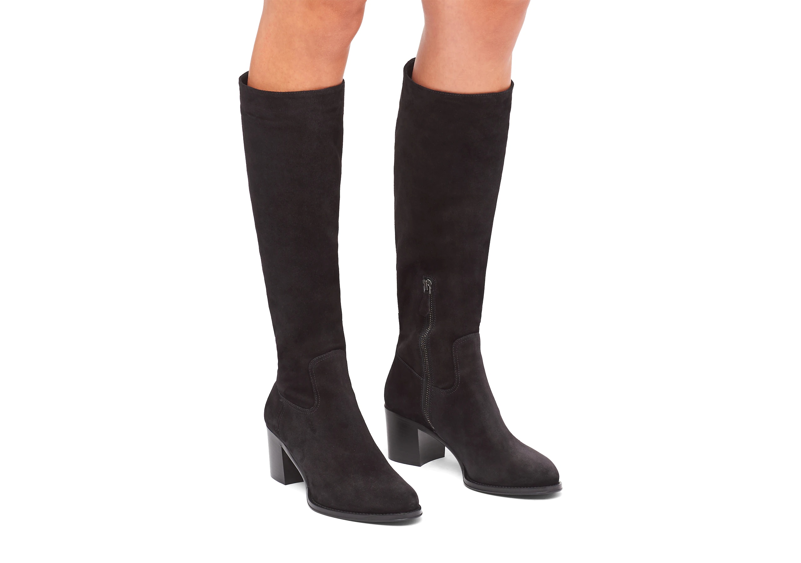 Evelyin  55
Suede Knee High Heeled Boot Black - 5
