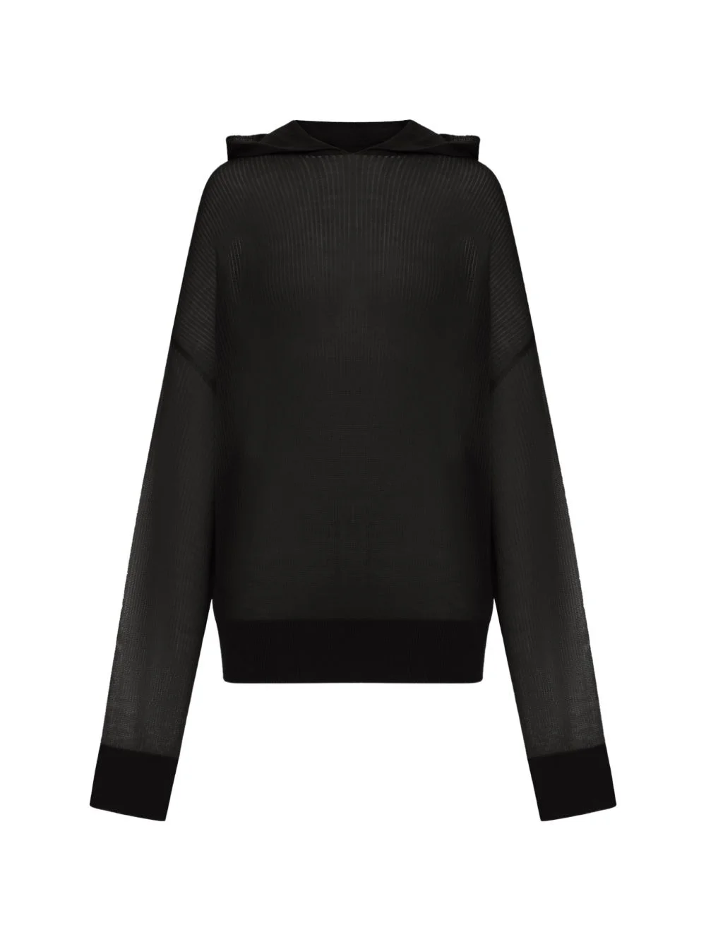 hooded long-sleeve sweater - 1