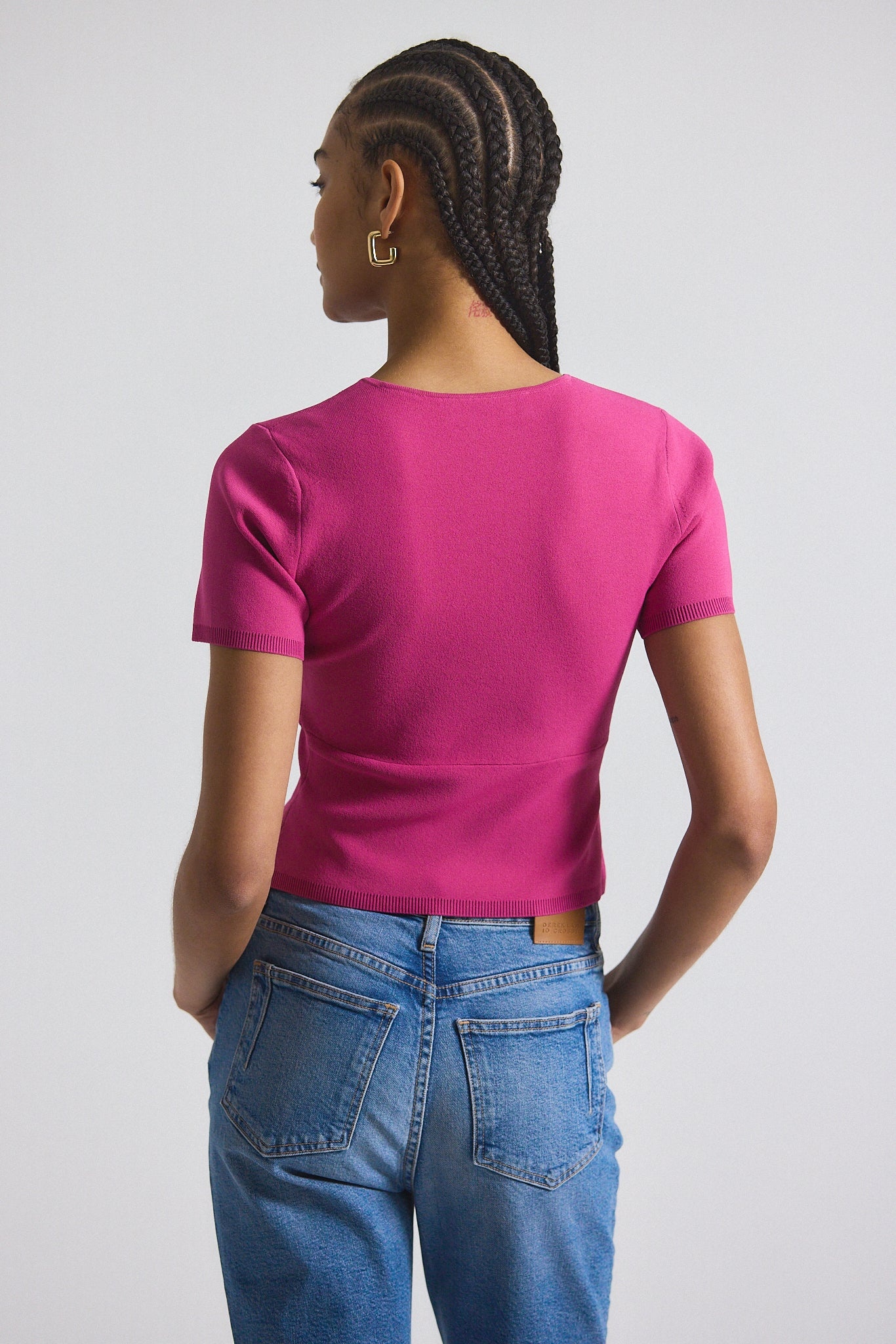 BELLE VISCOSE COMPACT KNIT TWIST FRONT SWEATER - 4