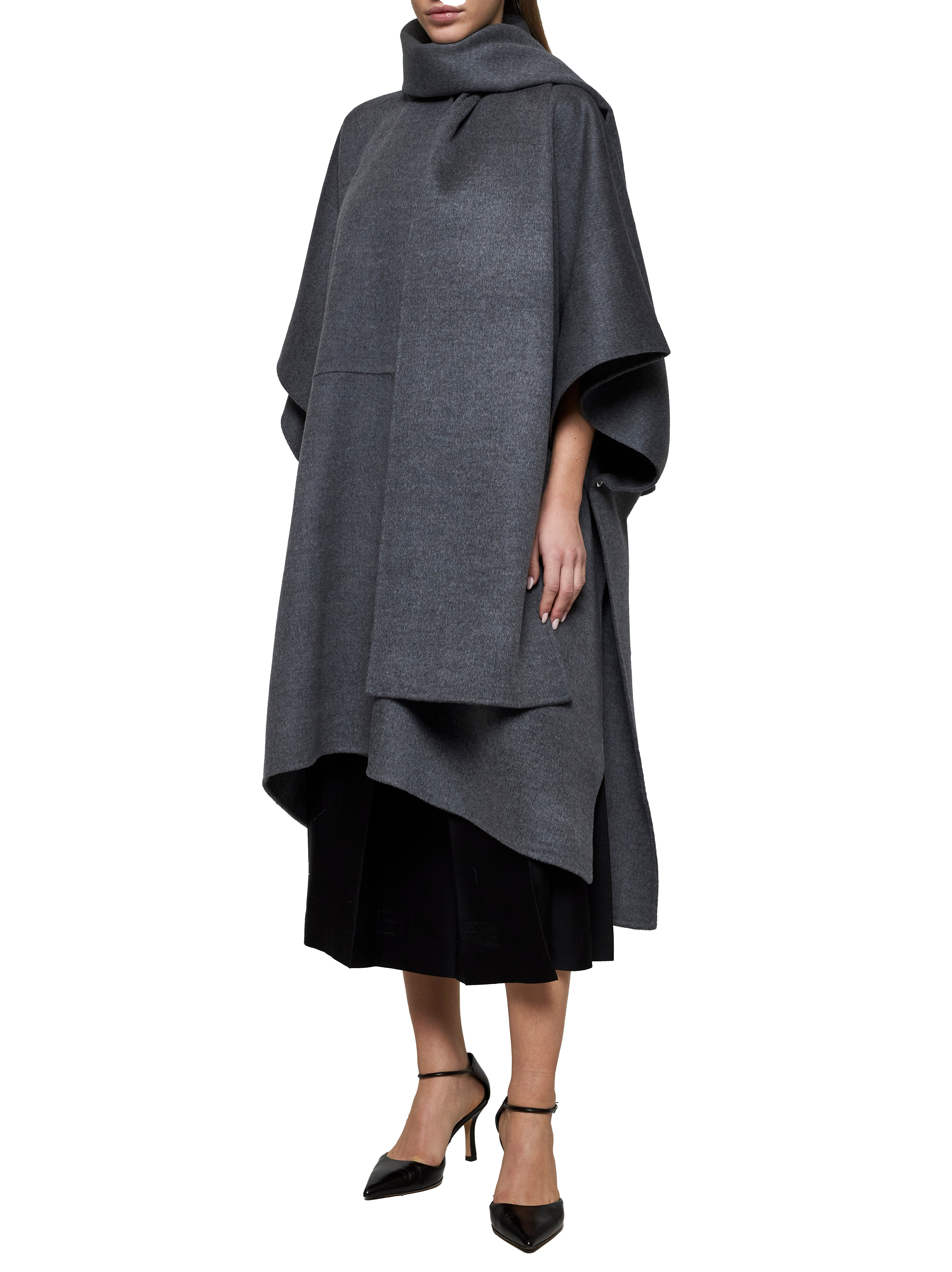 Grey wool scarf coat - 2