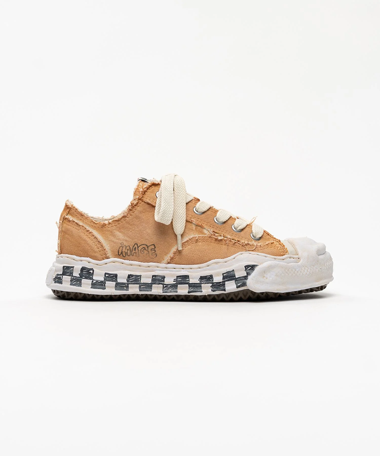 "HANK" OG Graffiti Check Sole Canvas Low-top Sneakers - 1