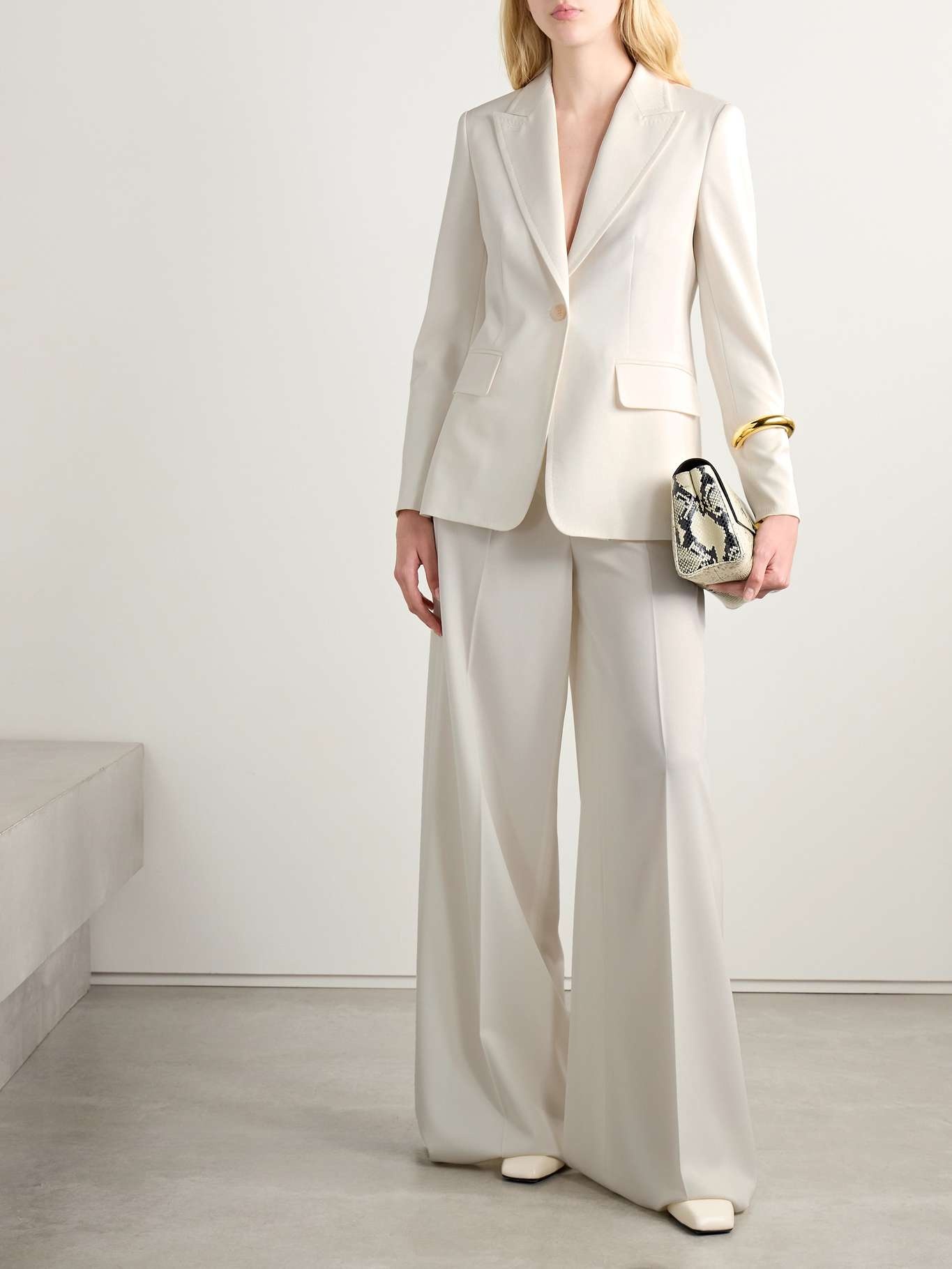 ジャケット MAX MARA 'Palchi' blazer White Max Mara Palchi wool-twill blazer White | REVERSIBLE