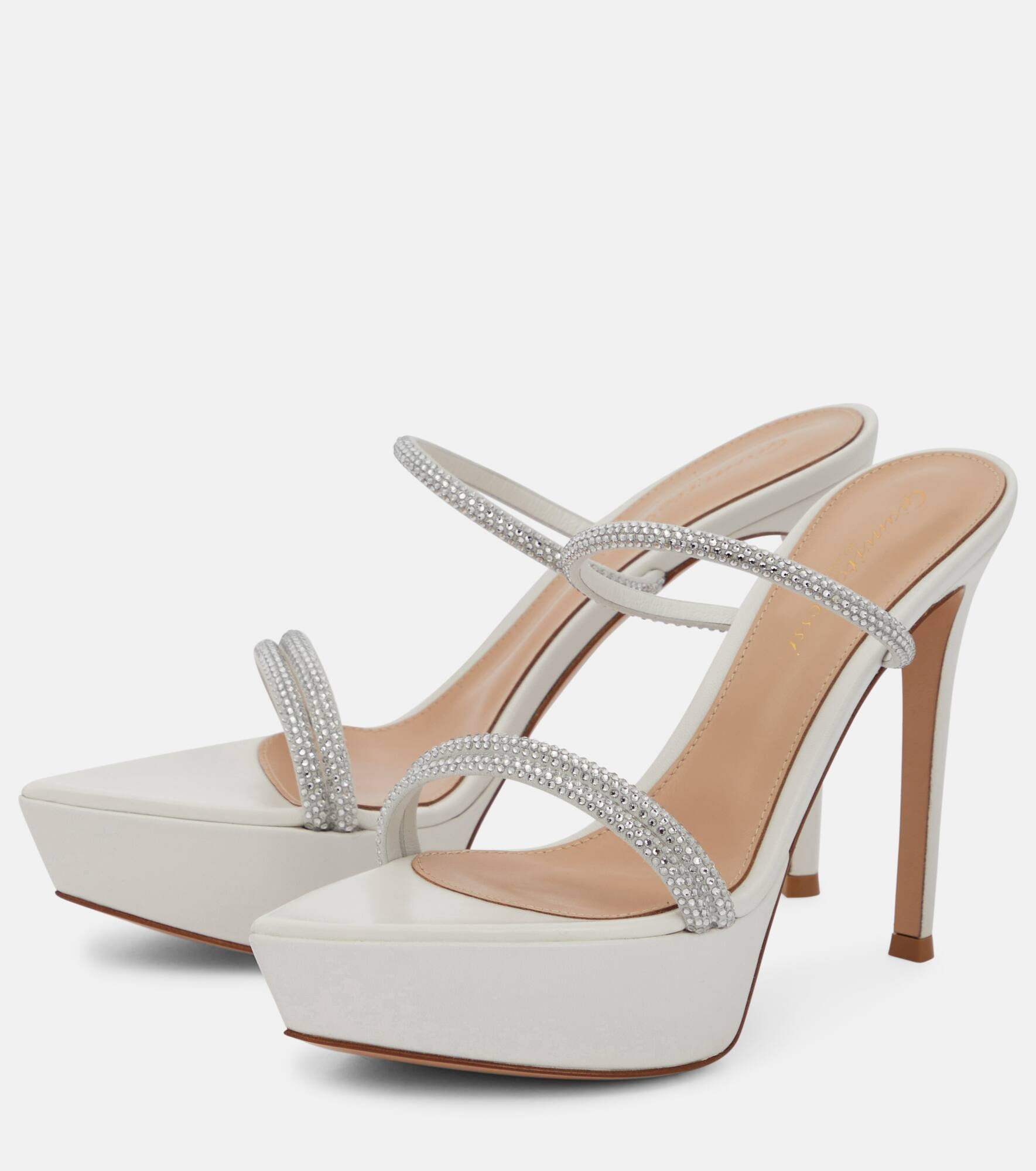 Cannes leather platform sandals - 5