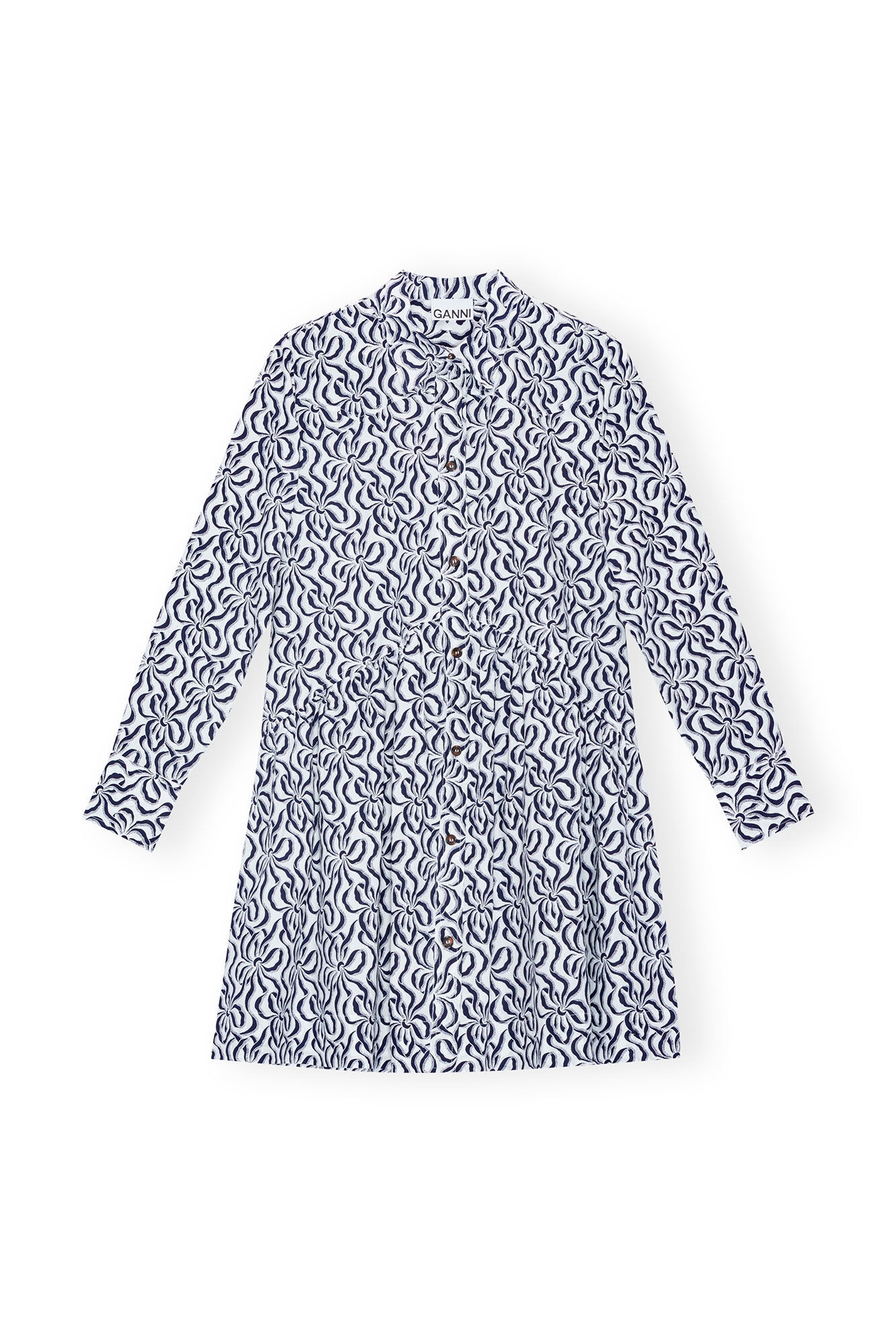 PRINTED COTTON POPLIN MINI SHIRT DRESS - 1