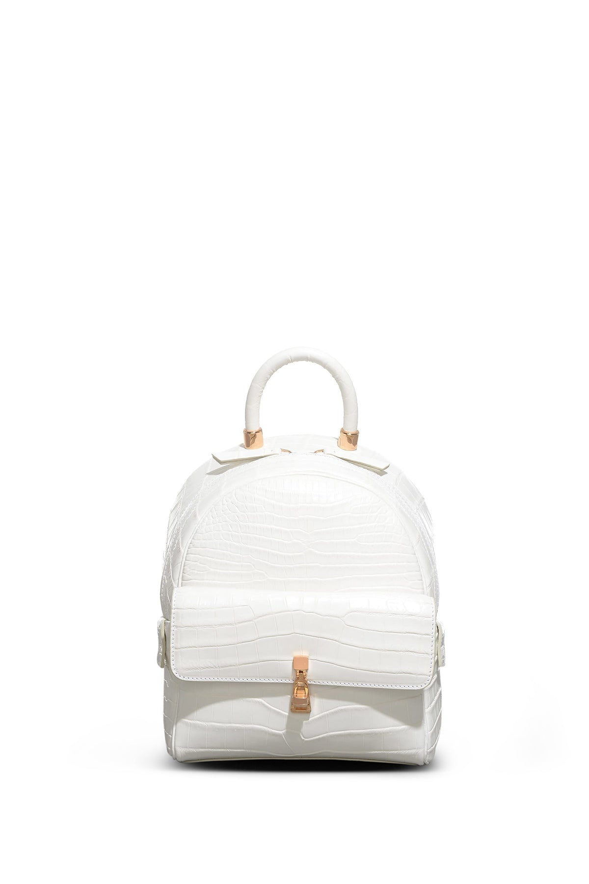 Mini Billie Backpack in Ivory Crocodile Leather - 2