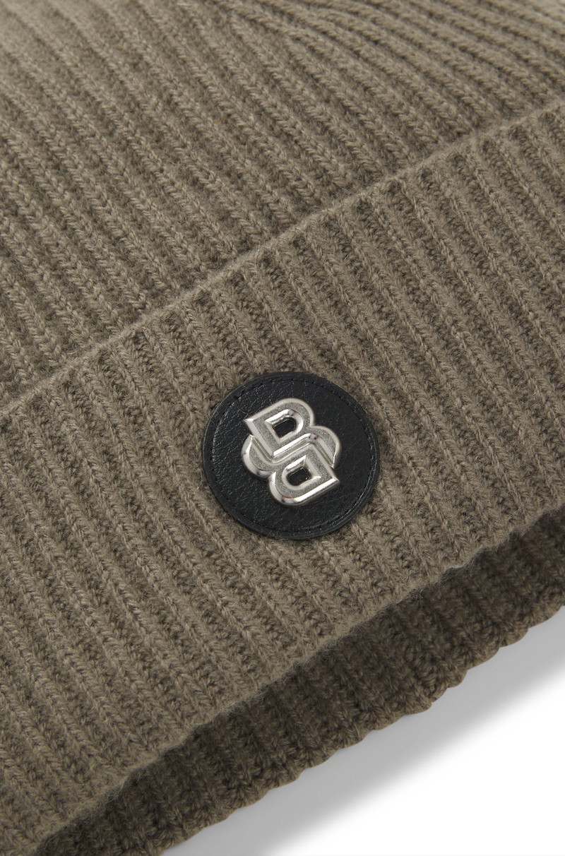 WOOL-CASHMERE BEANIE HAT WITH DOUBLE B MONOGRAM 5