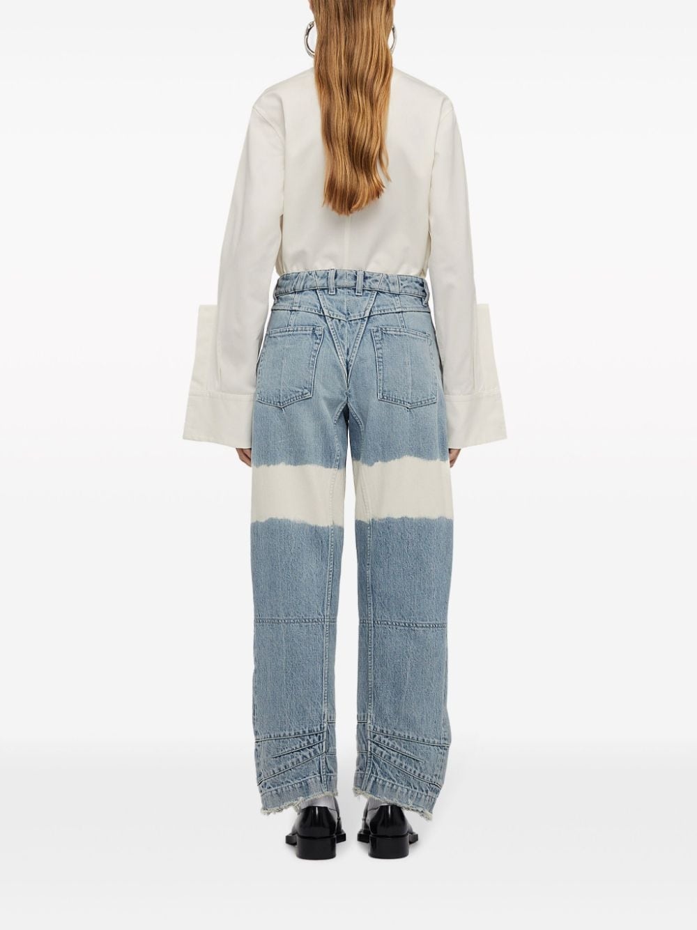 high-waist colour-block jeans - 3