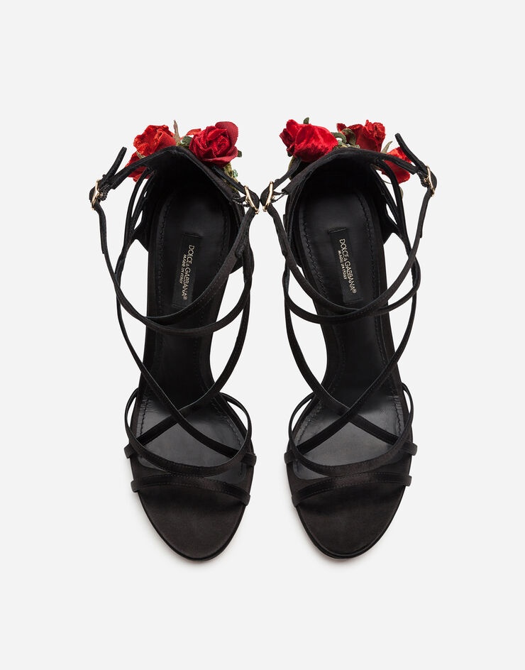 Satin sandals with embroidery - 4