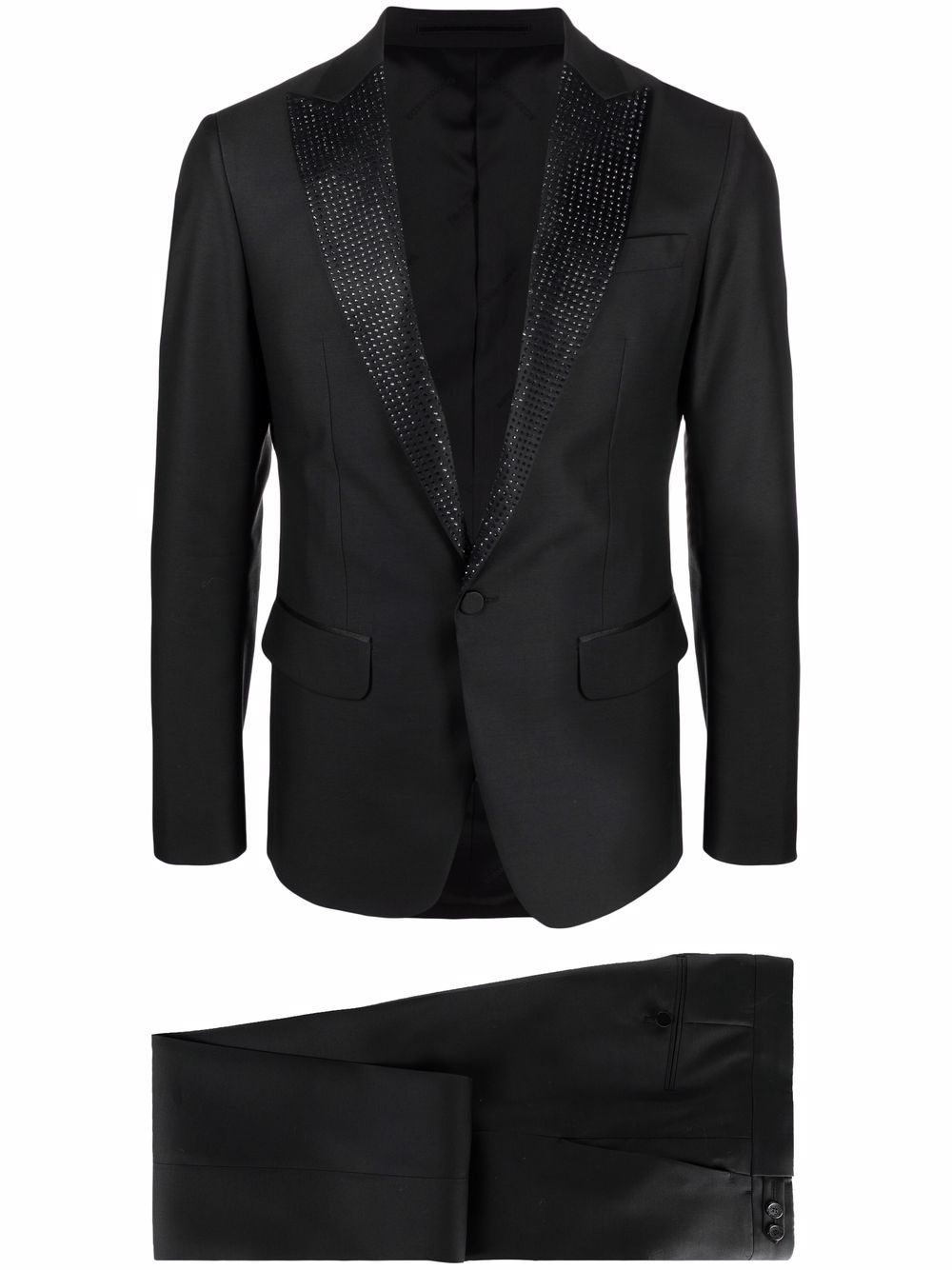 crystal-embellished single-breasted suit - 1