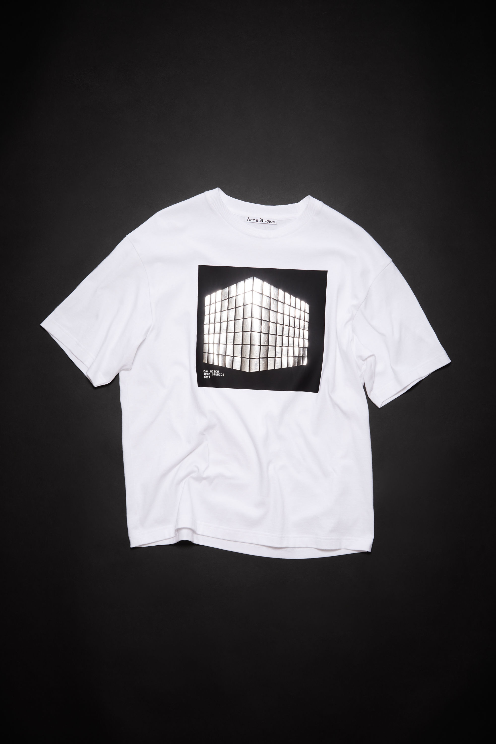 Square disco print t-shirt - Optic White - 5