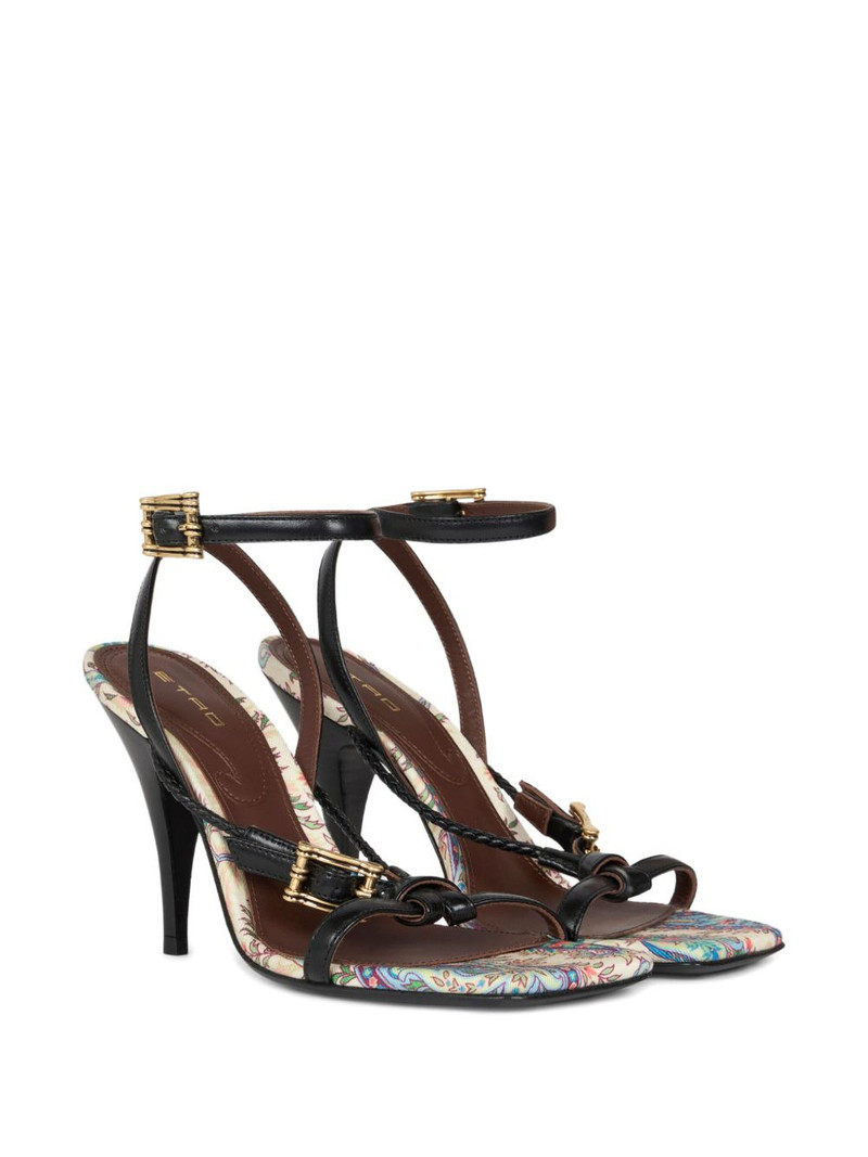 Etro 90mm leather high-heeled sandals outlook