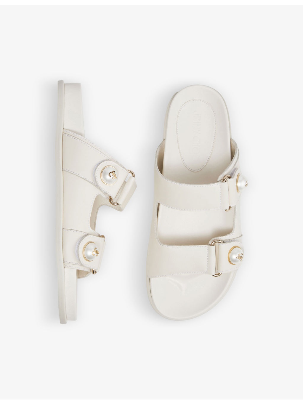 Fayence pearl-embellished leather sandals - 5