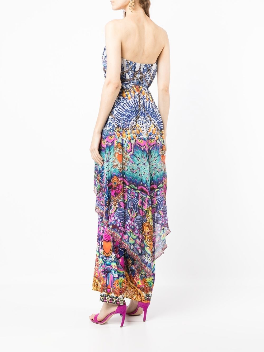 strapless overlay jumpsuit - 4