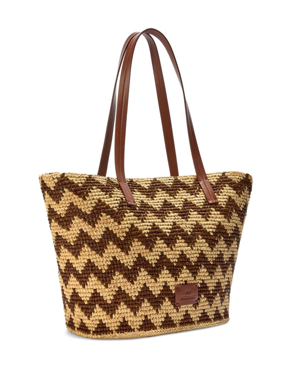 zig-zag straw tote bag - 3