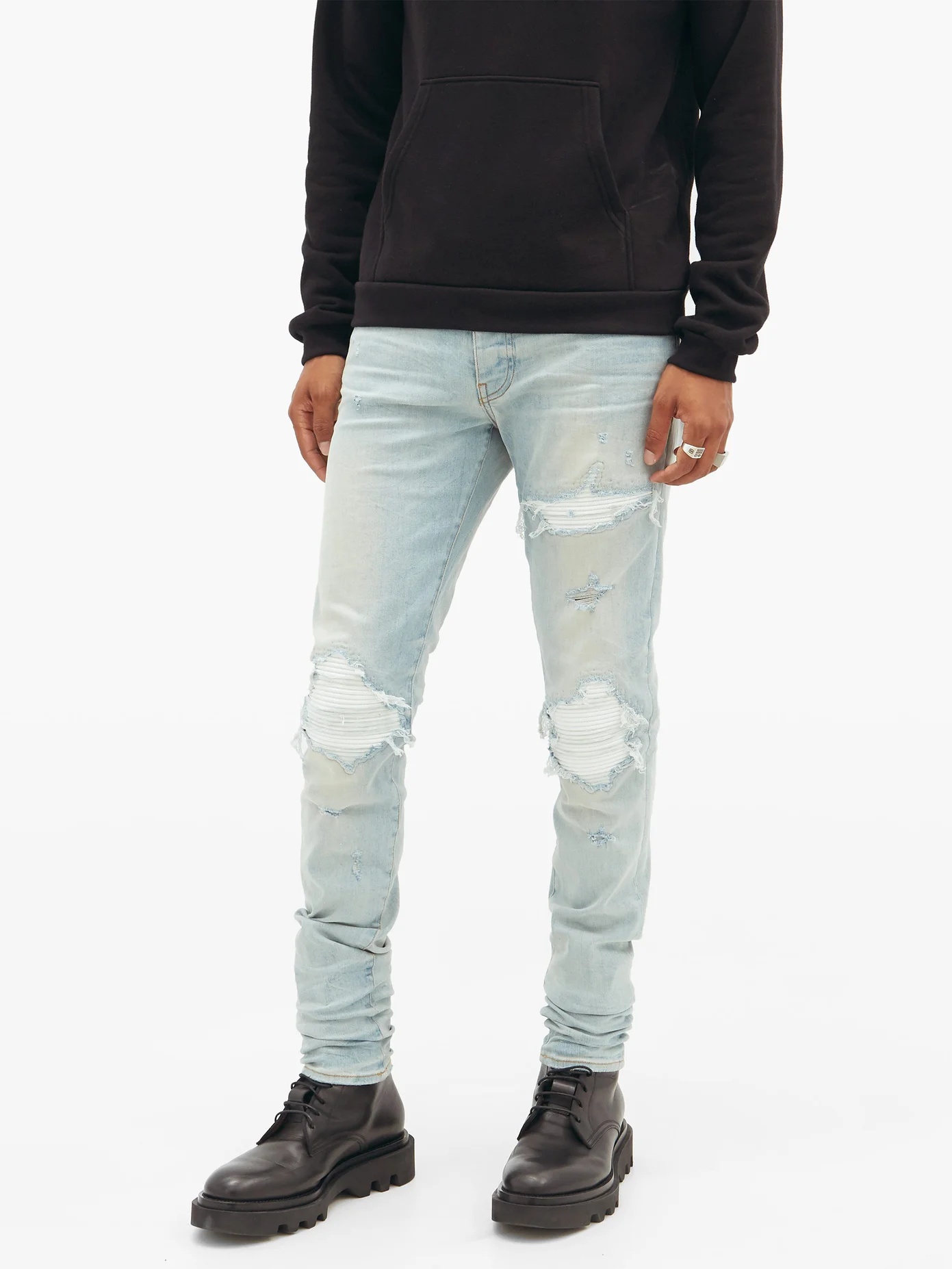 MX1 distressed skinny-leg jeans - 6