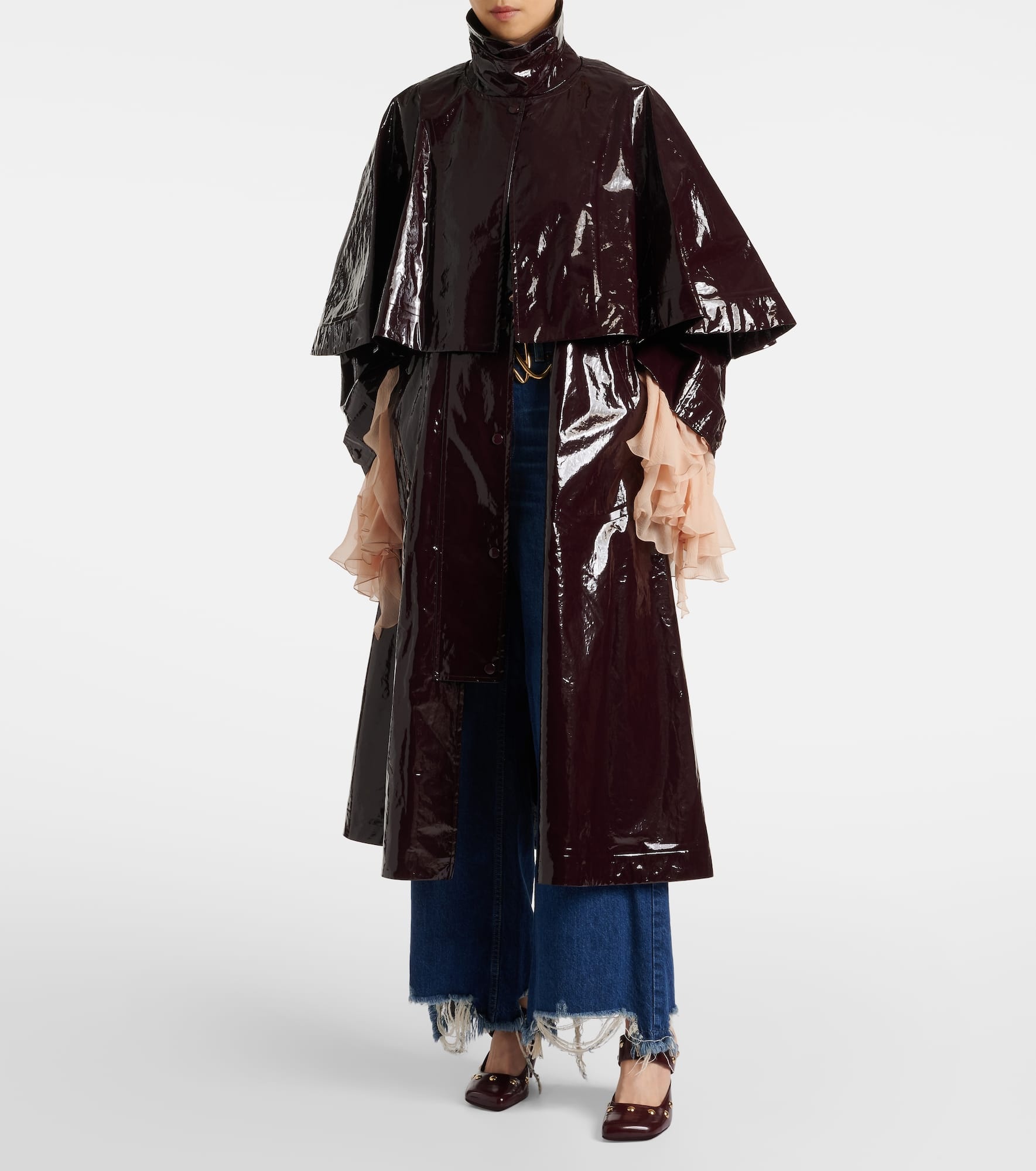Caped coated cotton coat - 2