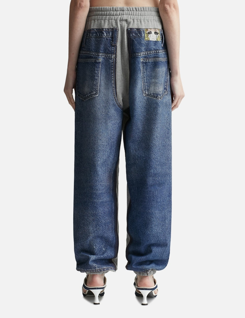 GRAY DENIM PRINTED SWEATPANTS 3