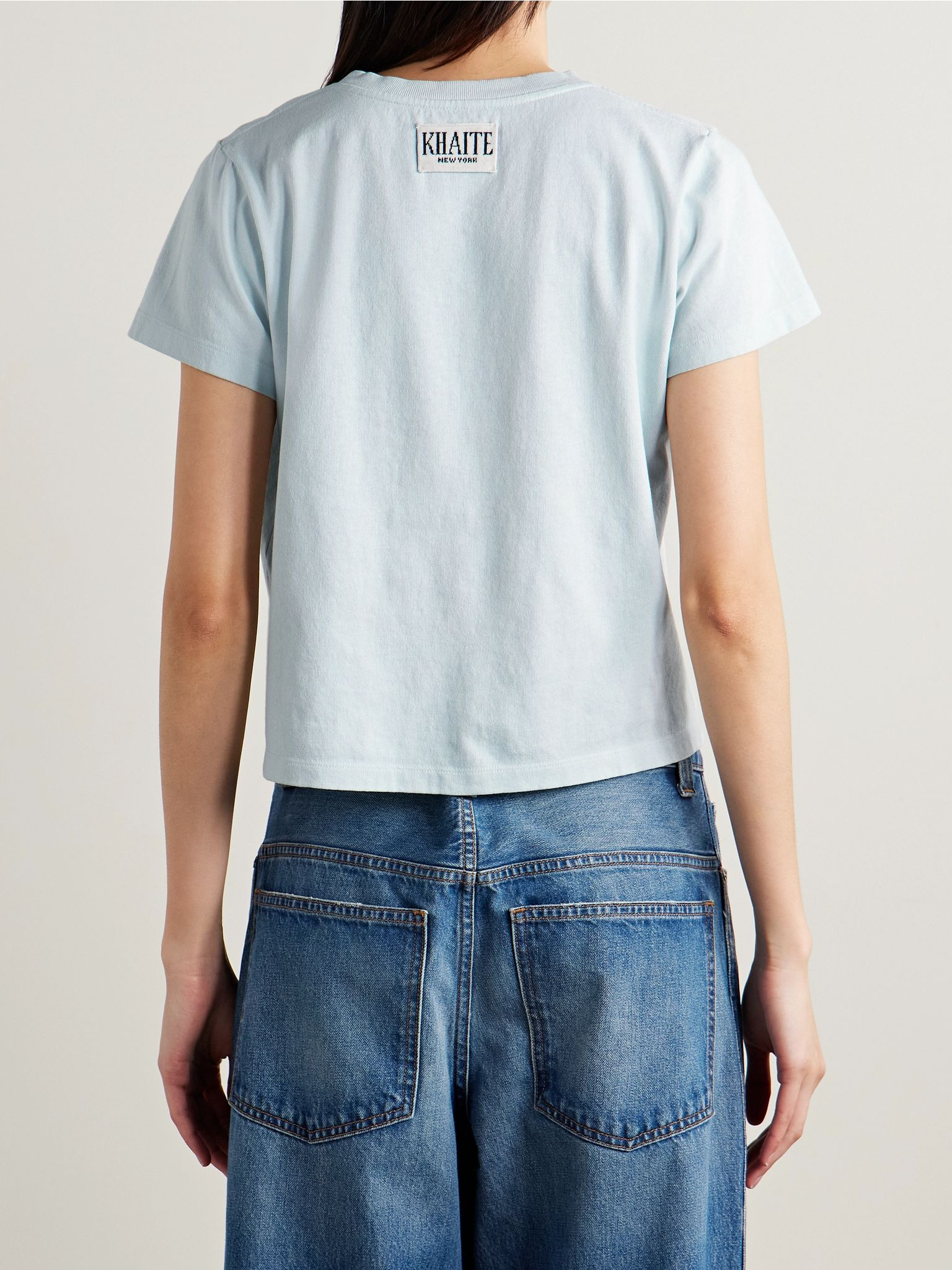 Emmylou cotton-jersey T-shirt Light blue - 3