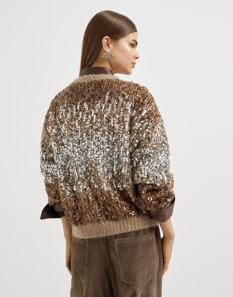 Brunello Cucinelli Dazzling dégradé embroidery sweater in mohair and wool outlook
