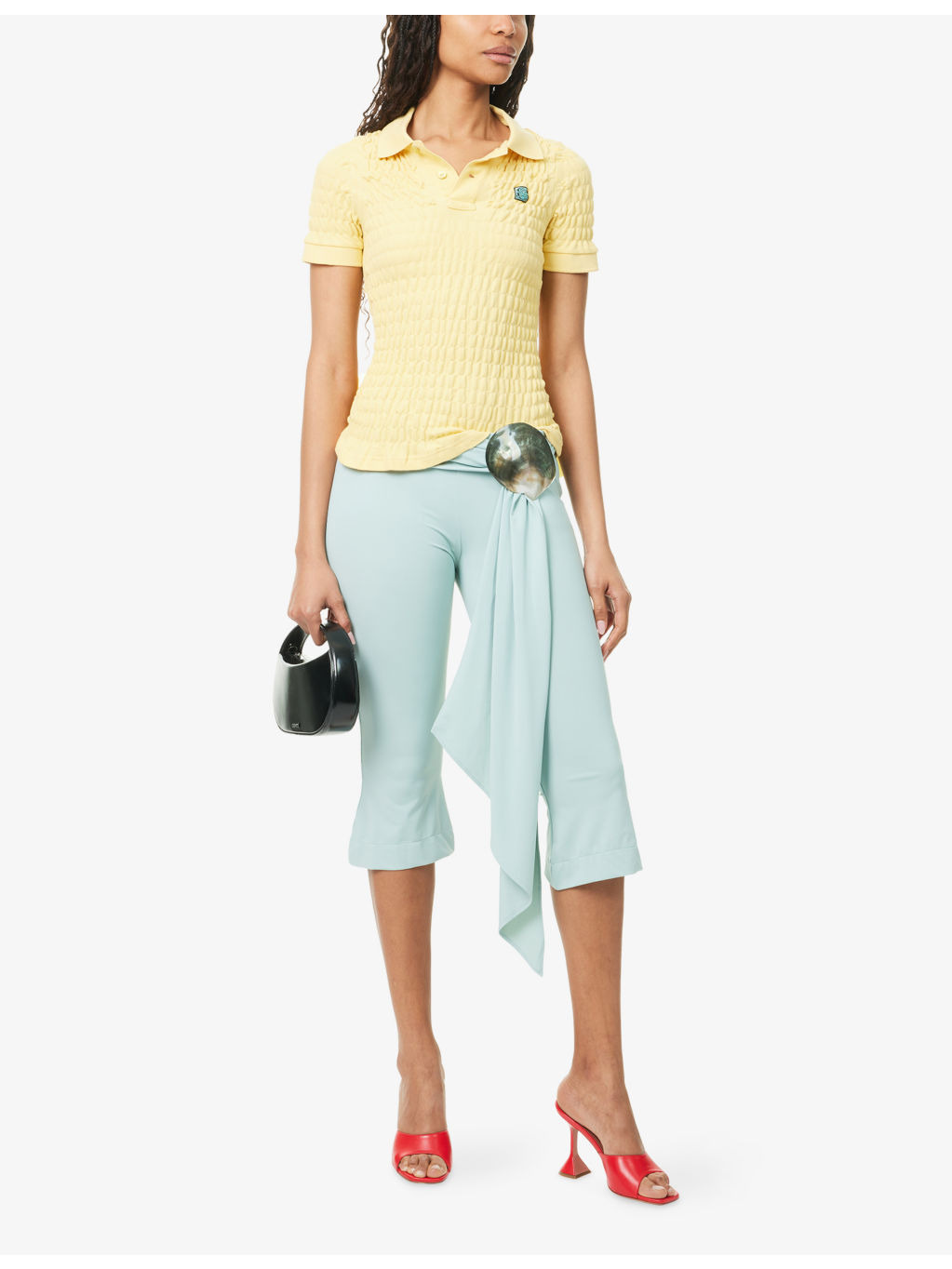 Sash Belt Stretch-Jersey Capri Trousers - 2